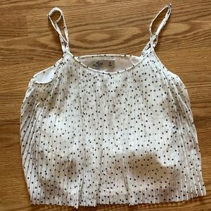 White with Black Pok-a-dots flow Hollister Top Size M